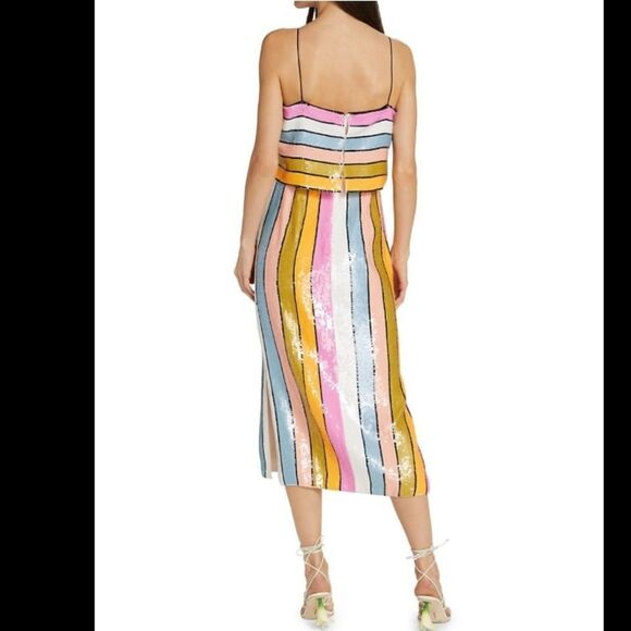 Veronica Beard Ivanna Striped Sequin Midi-Dress - Picture 5 of 7